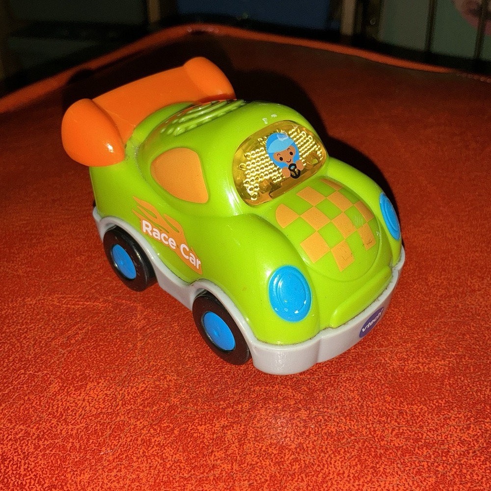 vtech Go! Go! Smart Wheels Green Race Car Tested Lights and Sounds Work